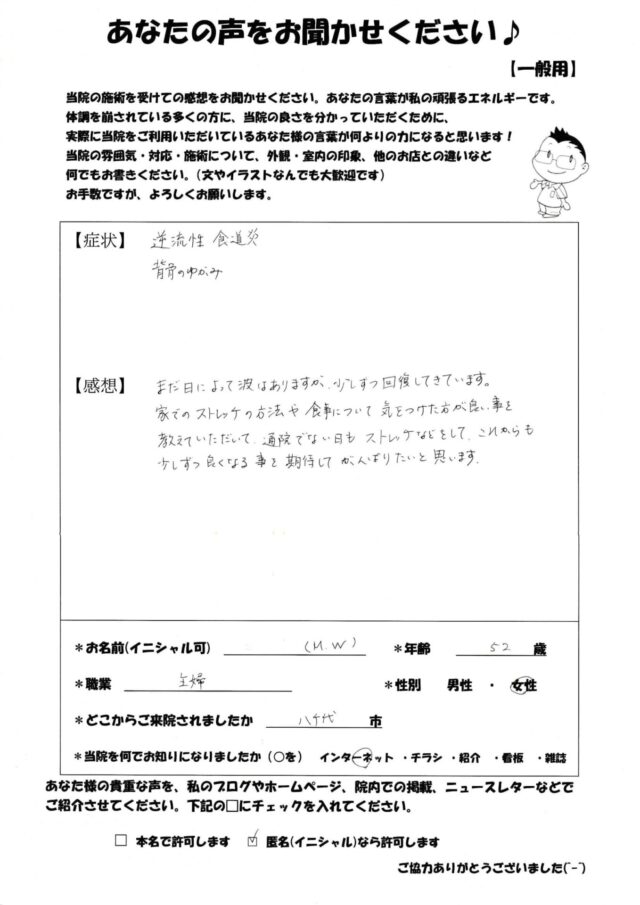 アンケート用紙